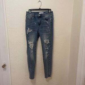 Judy Blue Lace Patch Skinny Jeans